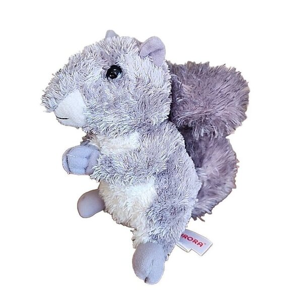 Aurora NUTTY Gray Squirrel Plush Mini Flopsie 6" Realistic Animal Grey Stuffed - Picture 2 of 10